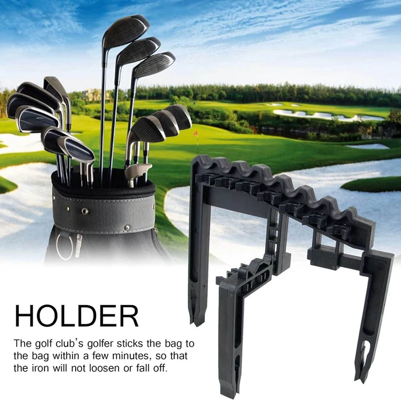 Golf Iron Holder Anti-Shake Iron Golf Club Holder Holds For 9 Iron Club Golf Replacement Parts Accessories Black