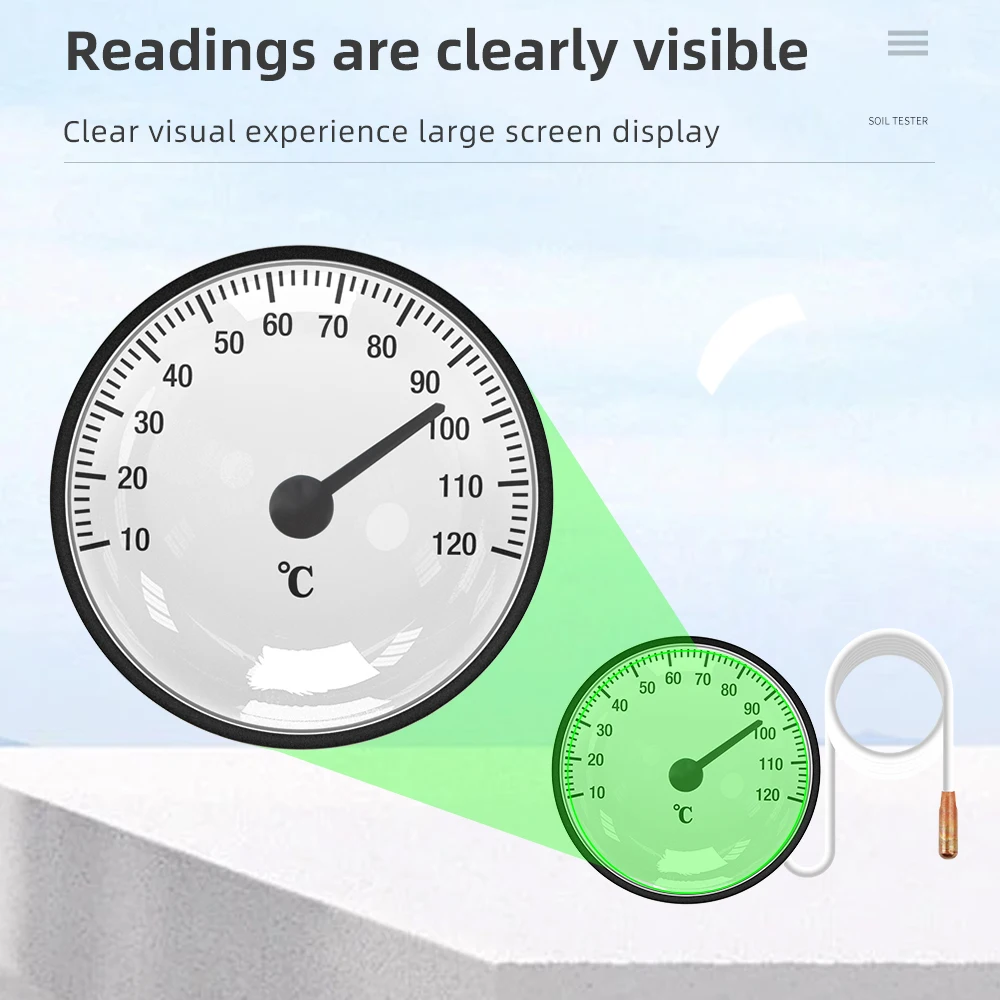 Termometr zegarowy wskaźnik temperatury kapilarnej-40 ℃ - 40 ℃ lub 0 ℃ - 120 ℃ woda i olej z czujnikiem 1.44m