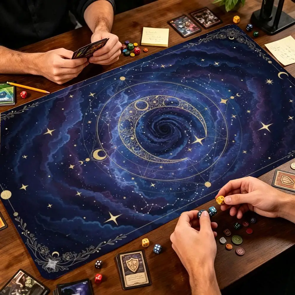 Pink Zodiac Constellation Tarot Magic Circle Playmat Witchy Astrology TCG Card Game Play Mat Anti-Slip Base  dnd board game mat