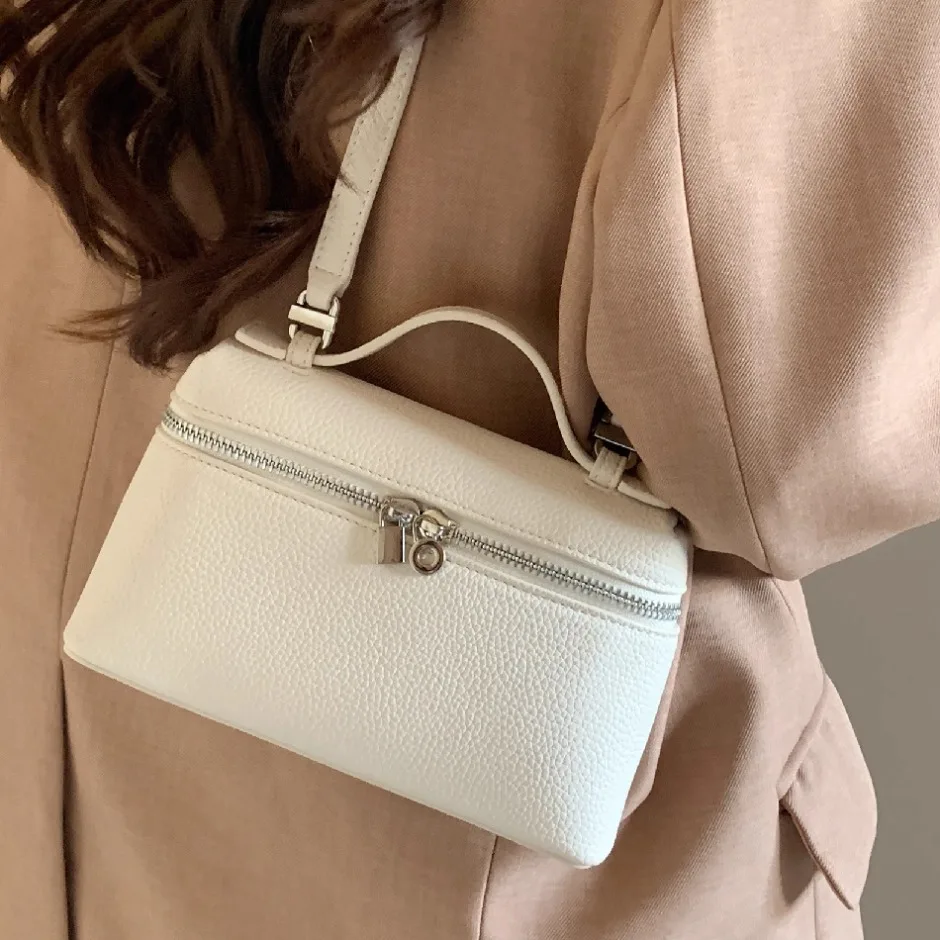 Premium Sense of Niche Lychee Grain Schultertasche, schlichte, modische Lunchbox-Damentasche, exquisite Mini-Handtasche, Umhängetasche