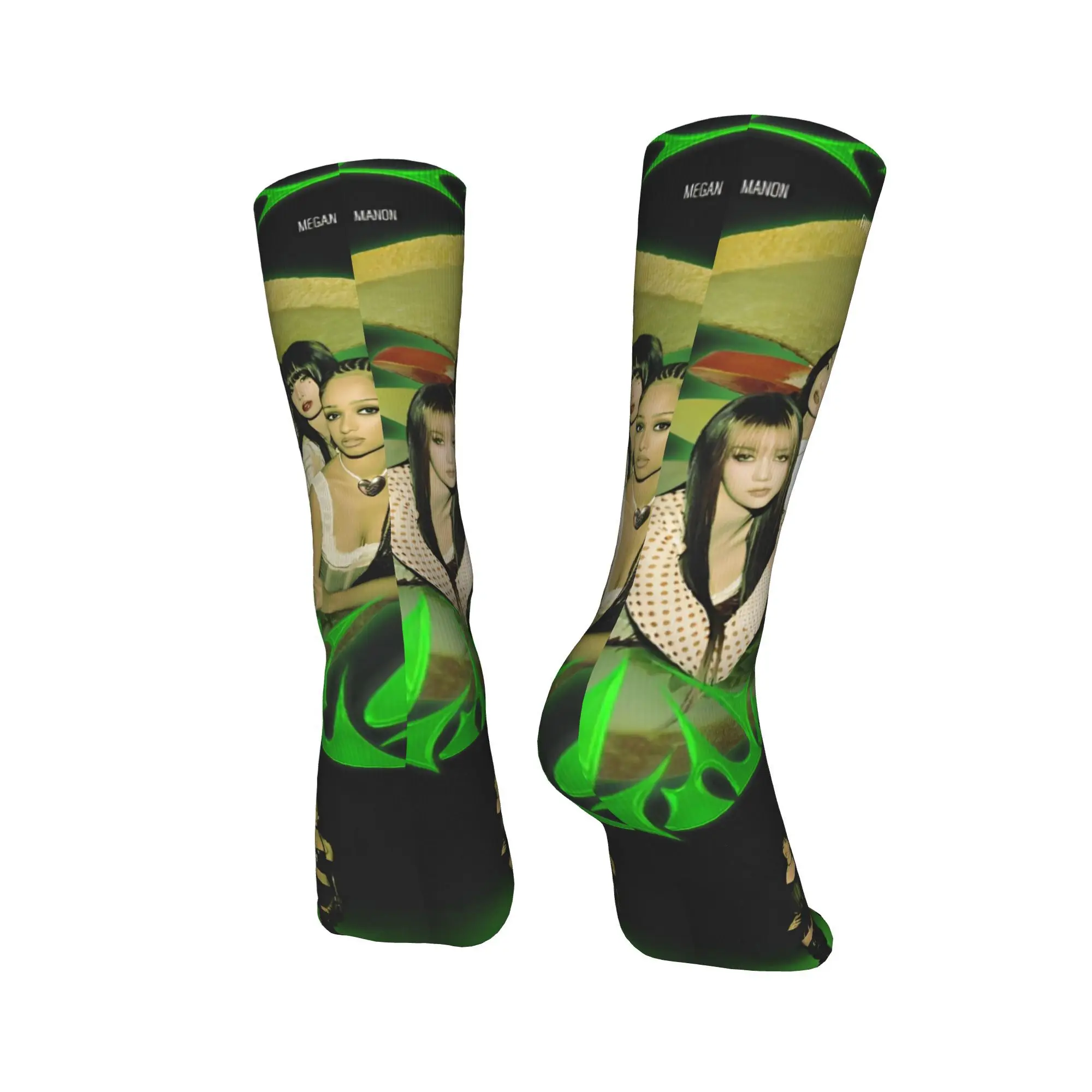 한국 스타일 KATSEYE Gnarly 양말 인쇄 스타킹 미끄럼 방지 남성 양말 따뜻한 부드러운 가을 현대 러닝 스포츠 양말