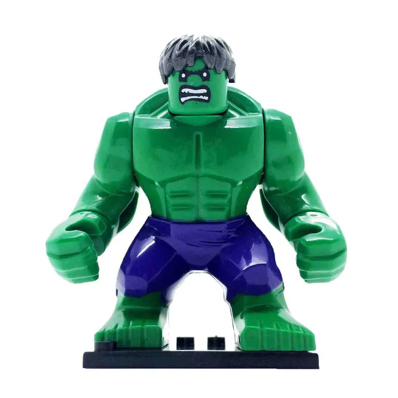 Bloques de construcción de superhéroes de Marvel, figuras de acción grandes de los vengadores, Hulk, Iron man, Venom, Pantera Negra, juguetes para montar, regalo