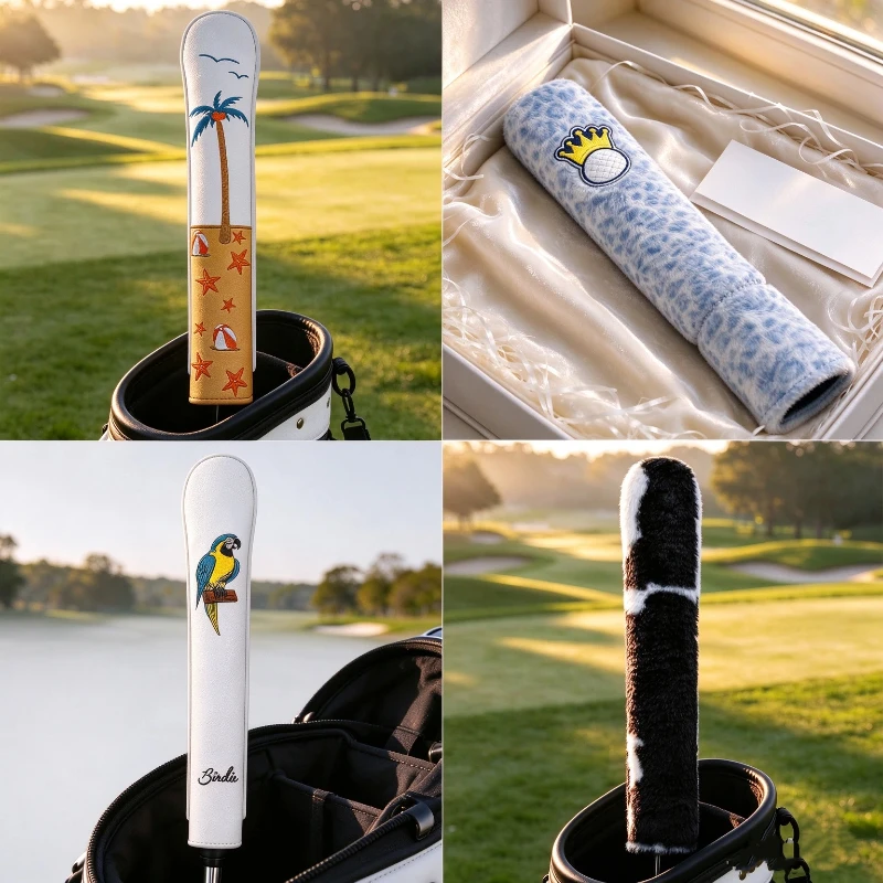 1PC Golf Alignment Stick Cover Minimalism Design Direction Indicator Rod Golf Club Protective Sleeve Black/White/Beige
