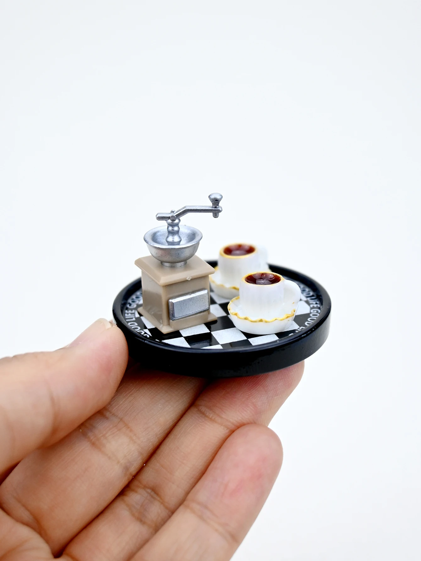 A Miniature Coffee Machine Set Scene Model Ornament, Miniature Coffee Machine, Miniature Coffee Cup, Miniature Tray, 1:12 Dollhouse Dollhouse, Miniature Food Toys, Photography Props, Miniature Landscape Ornaments, Miniatures Decoration, Small Gifts, Giveaways, Home Decor Items