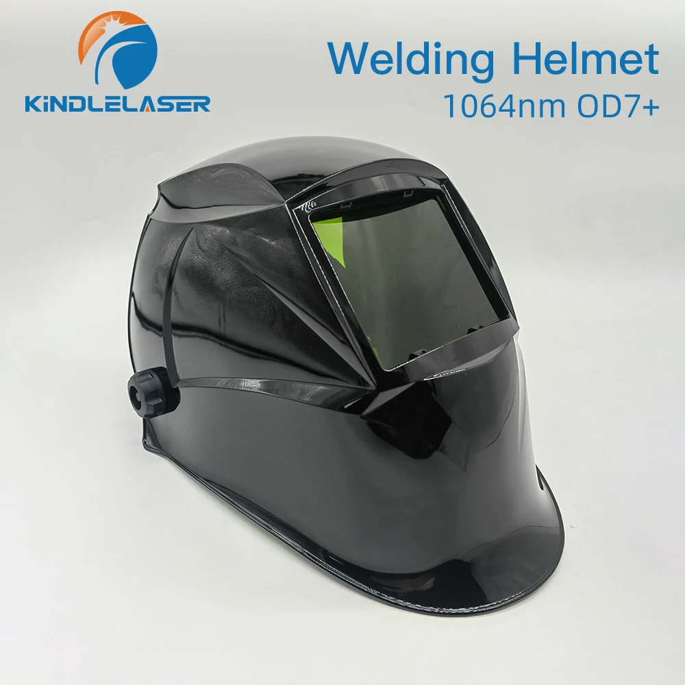 KINDLELASER 90*110mm Laser Safety Helmet VLT 34% Welding Helmet OD7+ 900-1100nm Soldering Mask for Fiber Laser Marking Cutting