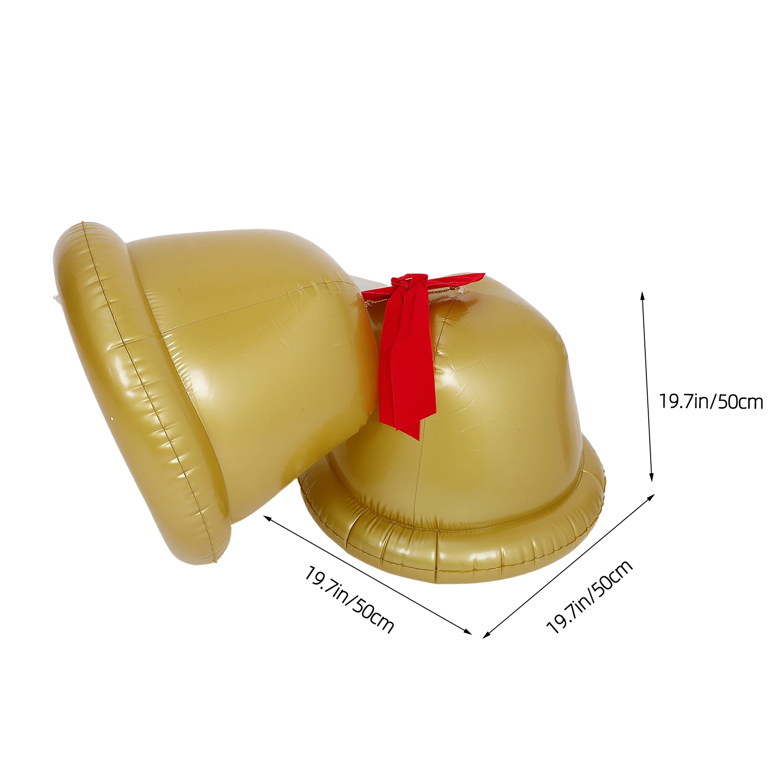 Giant Inflatable Jingle Bells With Bows Christmas Hanging Decorations For Indoor Outdoor Yard Porch Tree Lawn Party