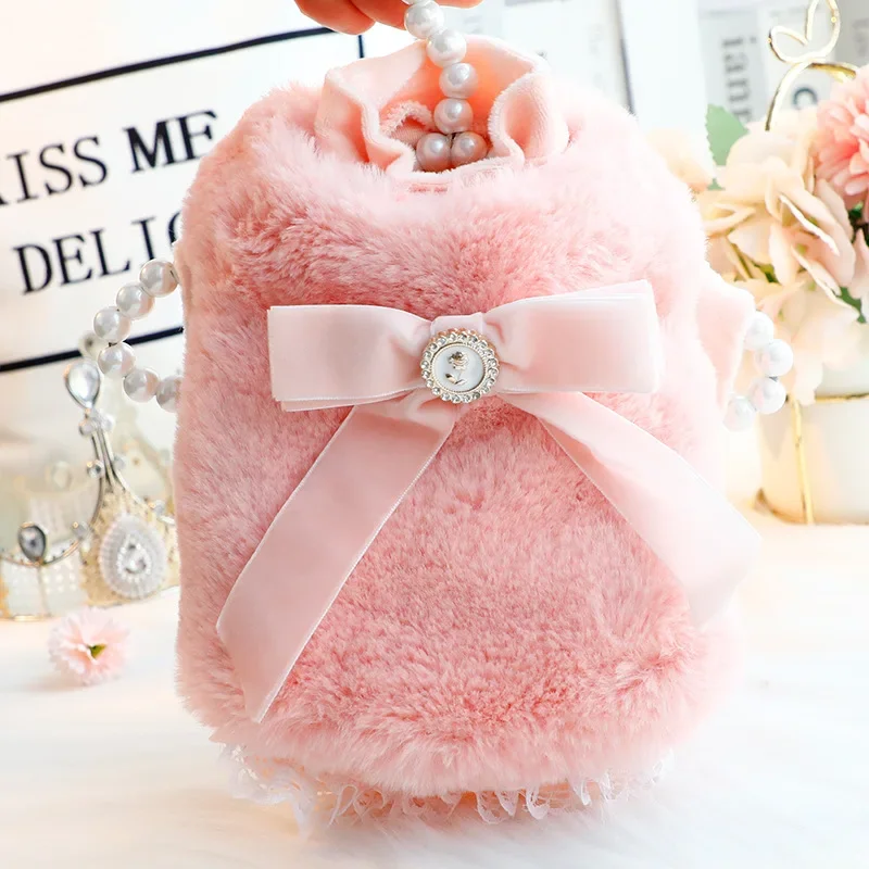 Two Piece Set Luxury Winter Dog Clothes Thick Princess Chihuahua Coat for Small Dog Teddy Pet Ropa Para Perro Pequeño