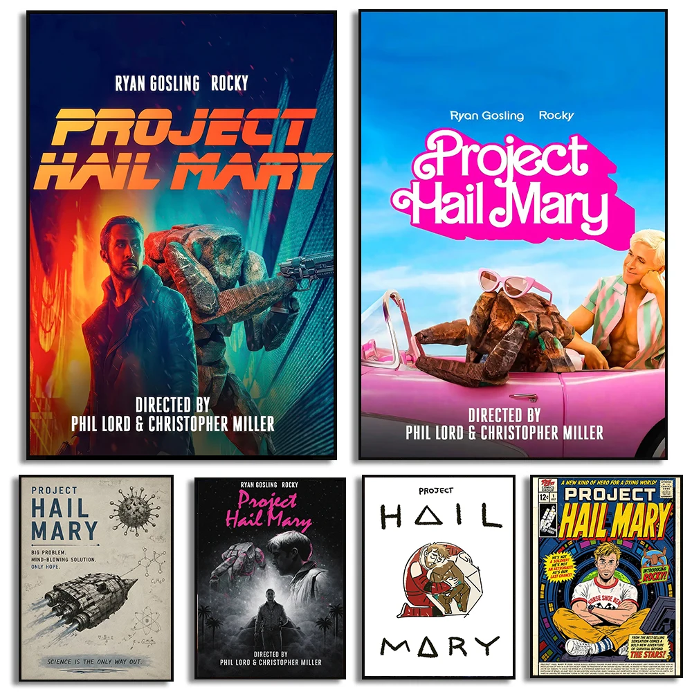 Movie Project Hail Mary Poster Science Fiction Movie Prints Canvas Painting Project Hail Mary Wall Art Pictures Home Room Decor