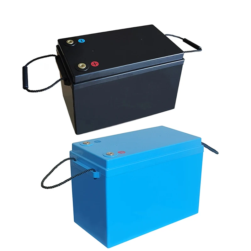 12V24v 90AH105AH180AH200AH280AH320AH Blue Black Lifepo4 Battery Storage Box with LCD Display Solar RV Battery ABS Plastic Box