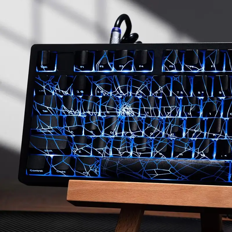 Spinnennetz-Tastenkappe, mechanische Tastatur, seitlich graviert, lichtdurchlässiger Imd-Prozess, individuelle Tastenkappen, PC-Gaming-Tastatur-Zubehör