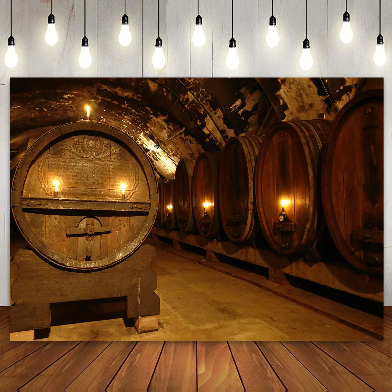 

Wine Cellar Backdrop Bar Club Background Vintage Barn Oak Barrel Western Cowboy Underground Storage Room Oktoberfest Party Decor