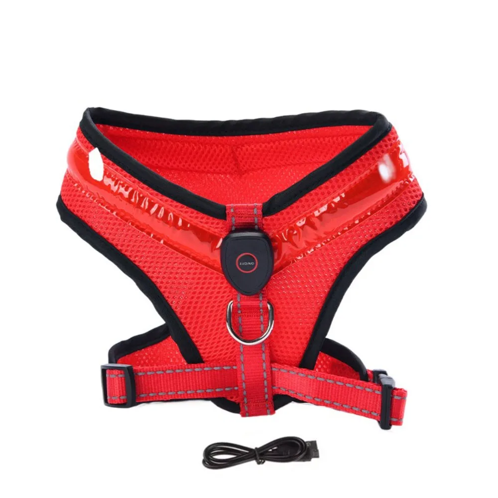 

Durable Luminous Pet LED Harness Rechargeable Waterproof Dog Traction Harness Breathable Dog Vest Night