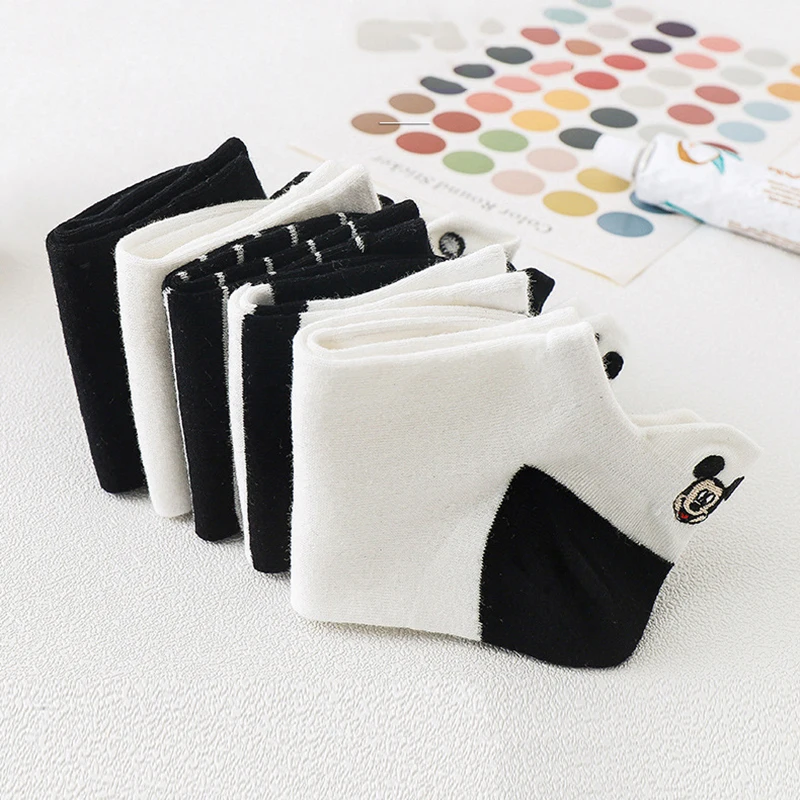 5 زوج Potdemiel ديزني الرجال النساء الجدة الجوارب التطريز الكرتون أنيمي الهيب هوب الشارع موضة مضحك عادية طاقم الجوارب القصيرة #4