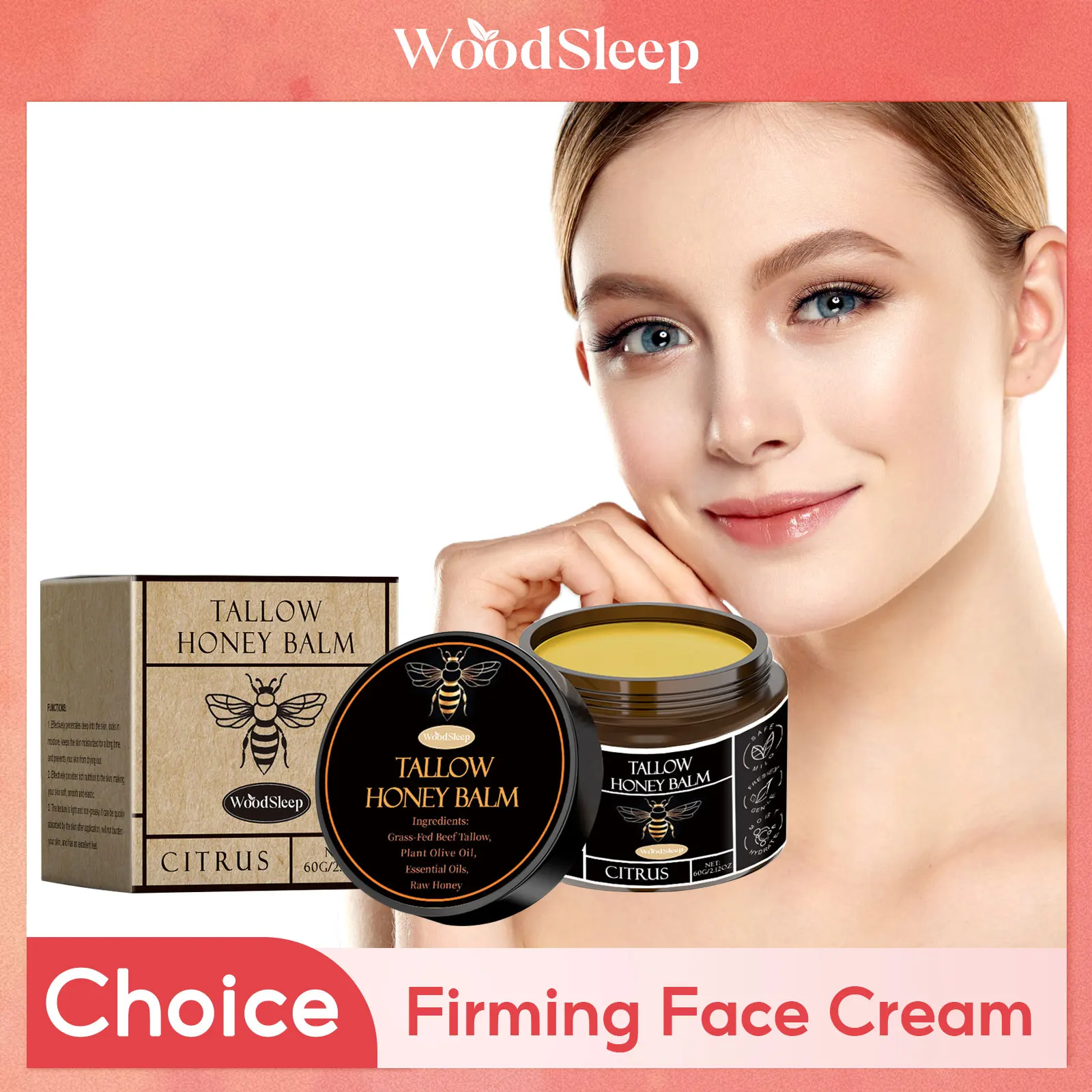 

Tallow Honey Увлажняющий бальзам для лица Успокаивающий крем для восстановления поврежденной кожи Увеличивает эластичность лица Стойкий питательный чистый крем для лица