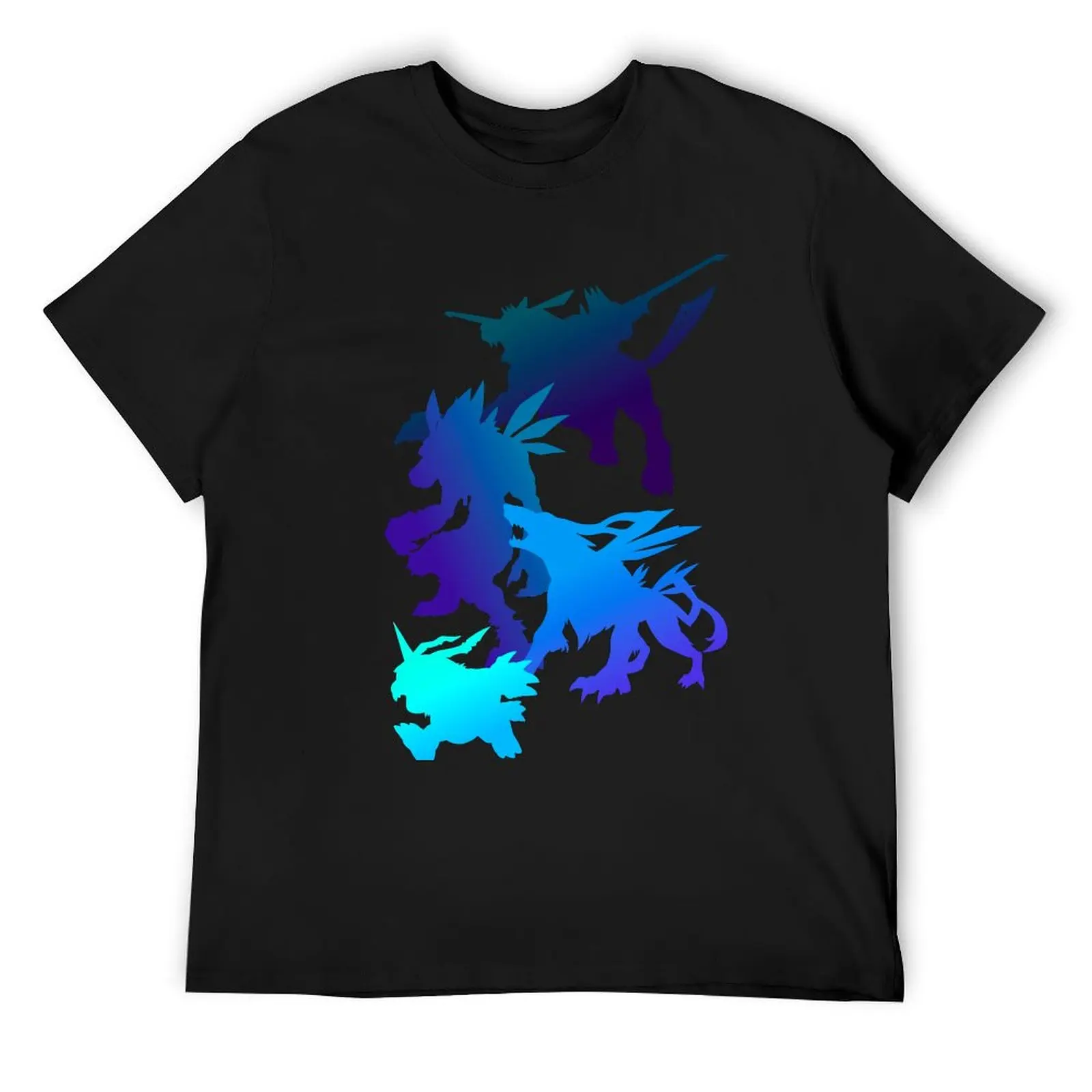 

Gabumon Digimon Evolution Silhouette T-Shirt valentines clothes summer 2025 vintage clothes mens graphic t-shirts hip hop