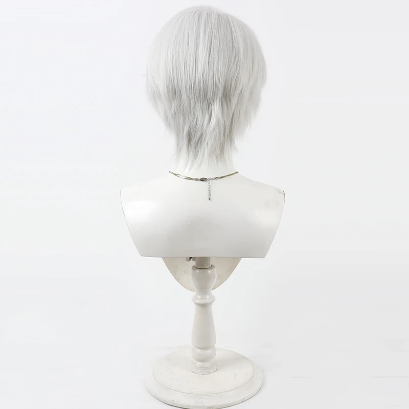 Peluca de Cosplay de Anime Promise of Wizard Vincent Cos, accesorios para fiesta de Carnaval y Halloween, pelo sintético de fibra resistente al calor + gorro de peluca