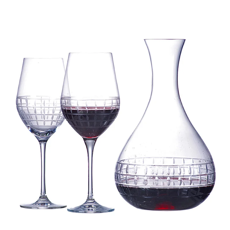 

Crystal glass handmade car engraved pattern home decoration home wine glass decanter wine set