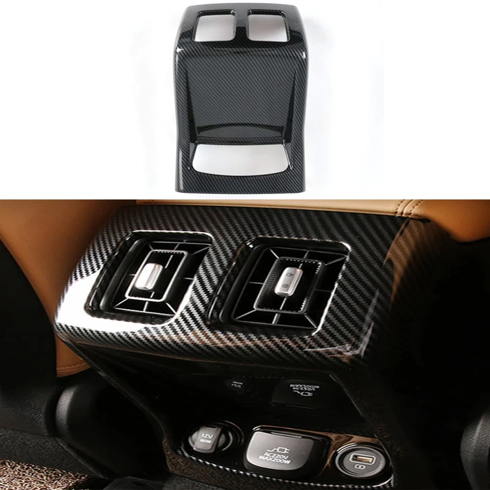 

ABS carbon fiber rear console air conditioning outlet frame cover decorative accessories For Kia Sorento MQ4 2021 2022