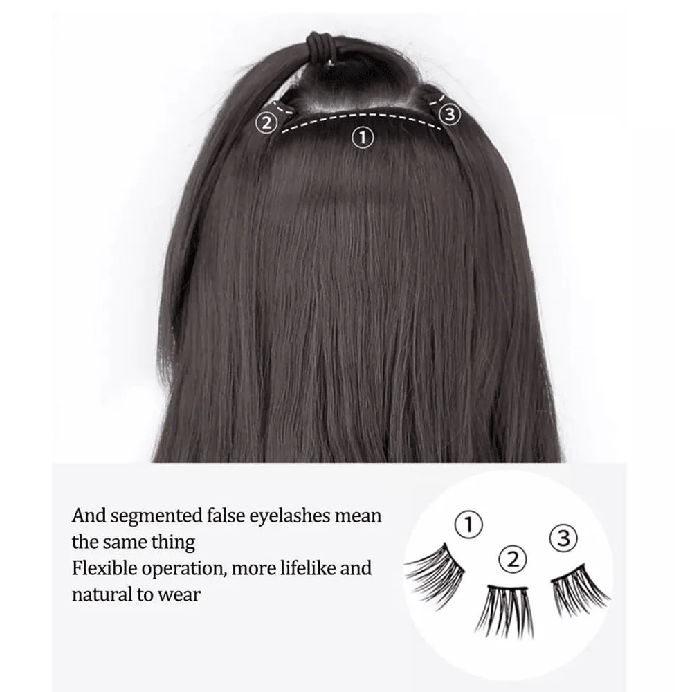 Remendos De Extensões De Cabelo Sintético, Fibras Resistentes Ao Calor, Long Wig Patches, Peruca