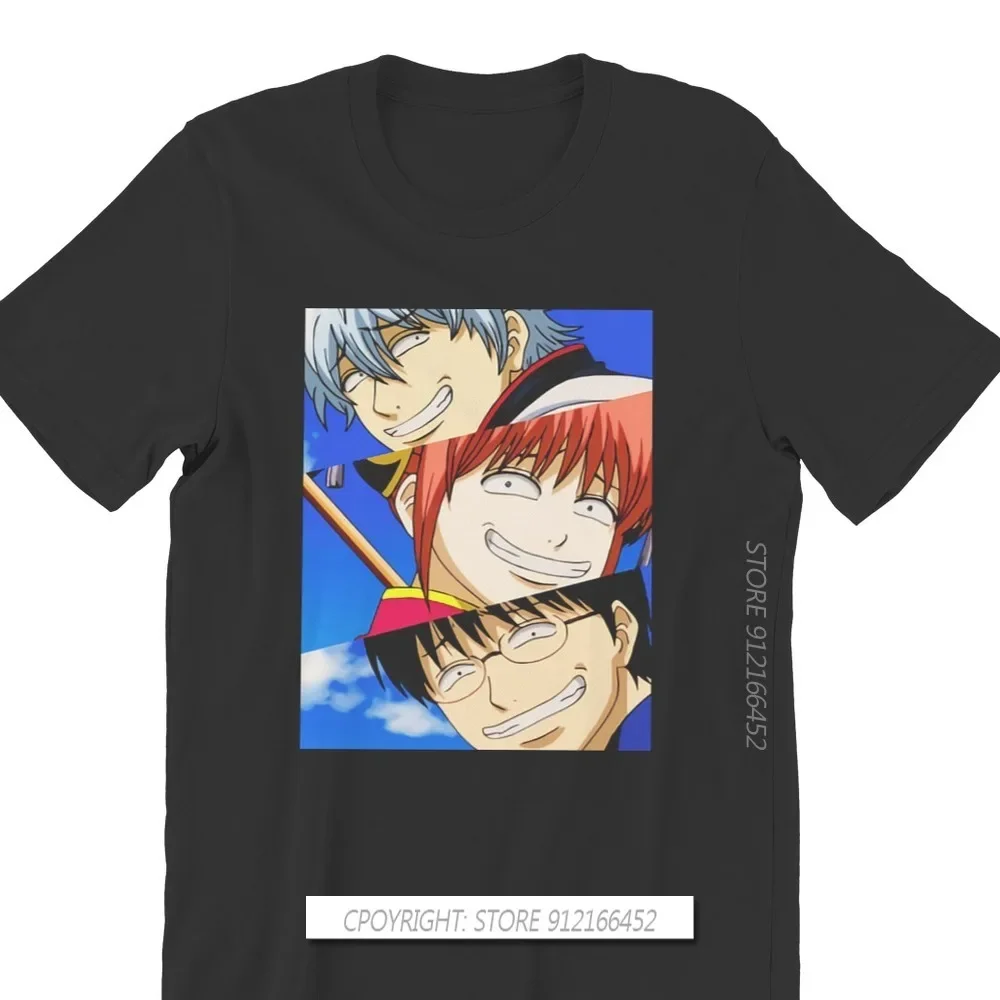 Men GinTama Yorozuya Sakata Katsura Amanto Anime T-Shirt Funny Tops Cool Pure Cotton Tee Harajuku TShirt