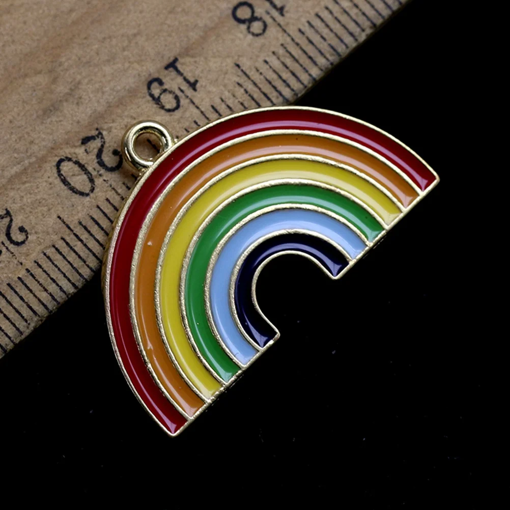 

10Pcs Colorful Rainbow Pendant Charms Fashion DIY Jewelry Accessory Durable Fine Workmanship Eyecatching Design