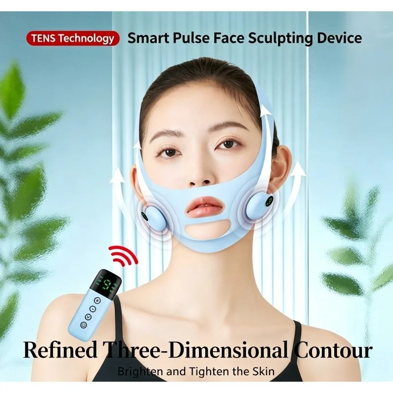 EMS Pulse V-Face Massager Home Massage Mask Lifting Firming Shaping Face Double Chin Improvement V-Face Device