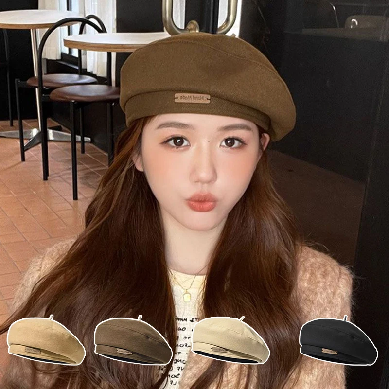 Beret Women Autumn And Winter Japanese Style Large Head Circumference Ins Network Celebrity Face Small Octagonal Painter Hat