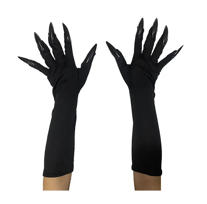 Halloween Gruselige Krallenhandschuhe Lange Nägel Cosplay Kostümzubehör Hexe Vampir Dämon Dehnbare Hände Rot Schwarz Lustiger Handschuh 2026 – Detail 10