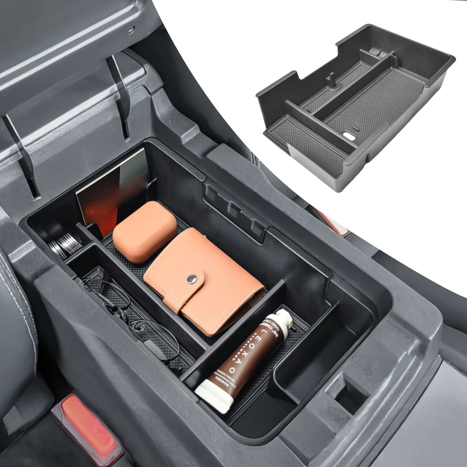 

Center Console Organizer Tray for Nissan Murano 2017-2024 Armrest Storage Box Interior Secondary Coin Phone Holder Accessories