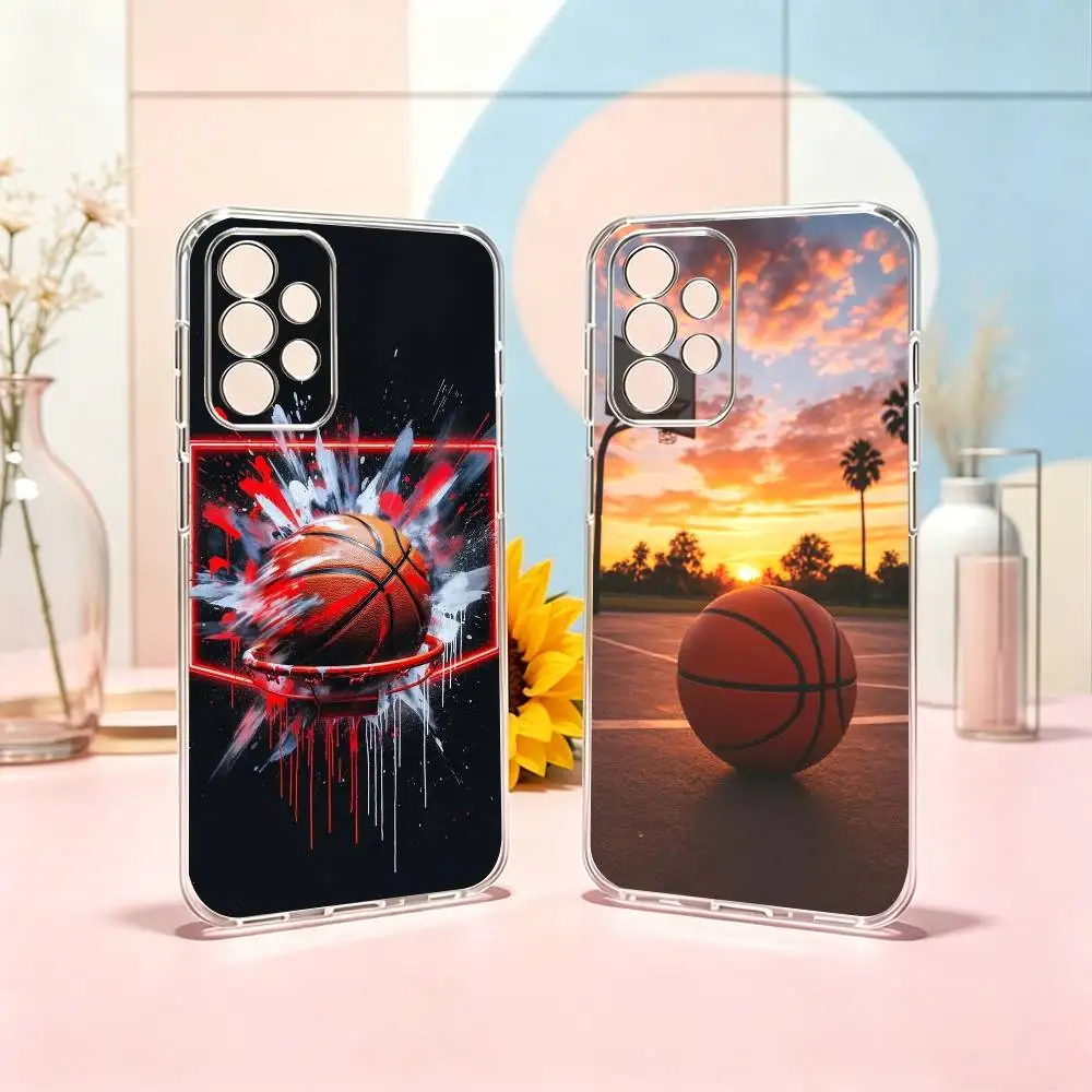 Basketball Basket Sports  Phone Case Transparent Silicone Soft For Samsung S25,S24,S21,S22,S23,S30,Ultra,S20,Plus,Fe Gift