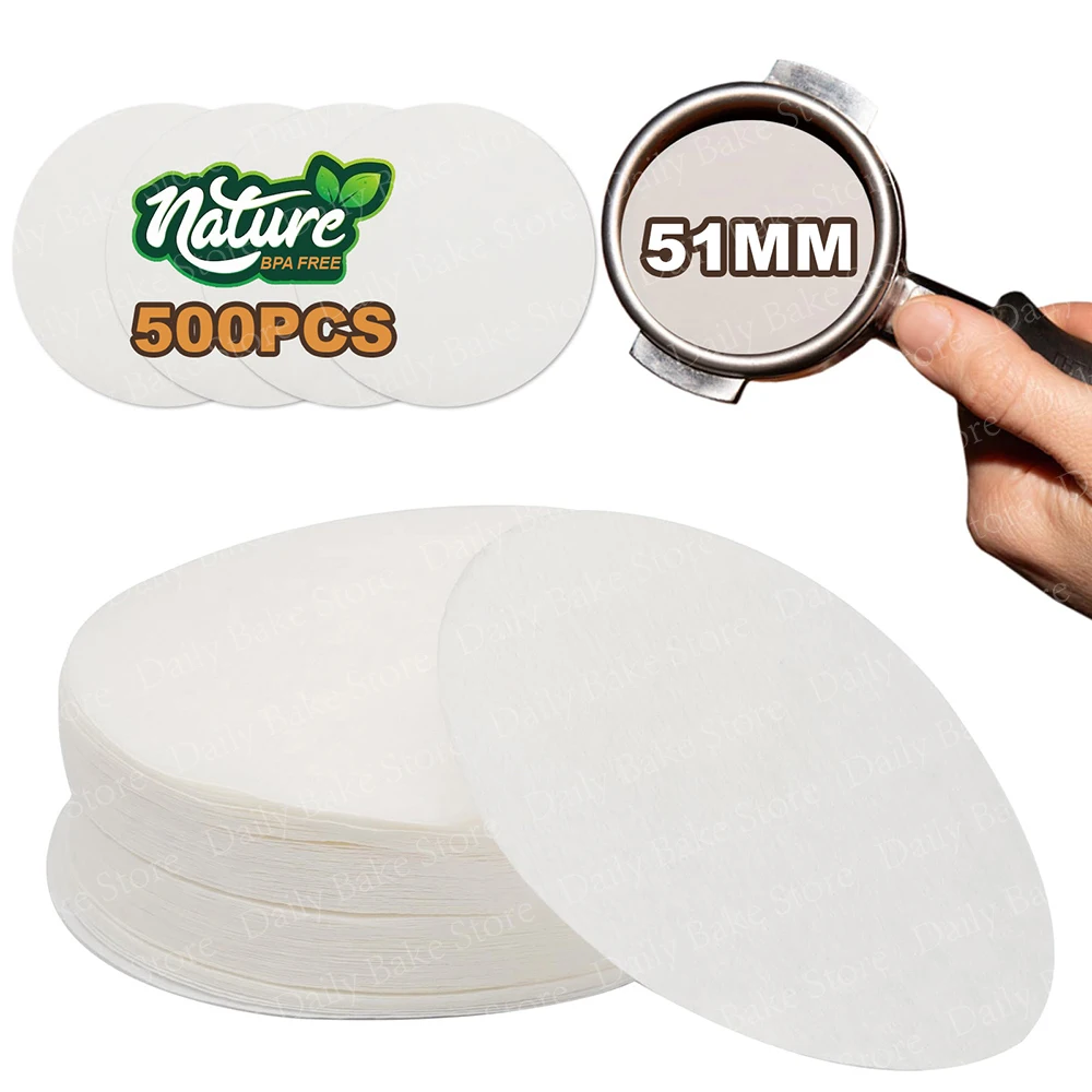 Espresso Paper Filter, 51mm Unbleached Filter Puck Screen Portafilter, Compatible with Breville & Mr. Coffee, More Coffee Makers