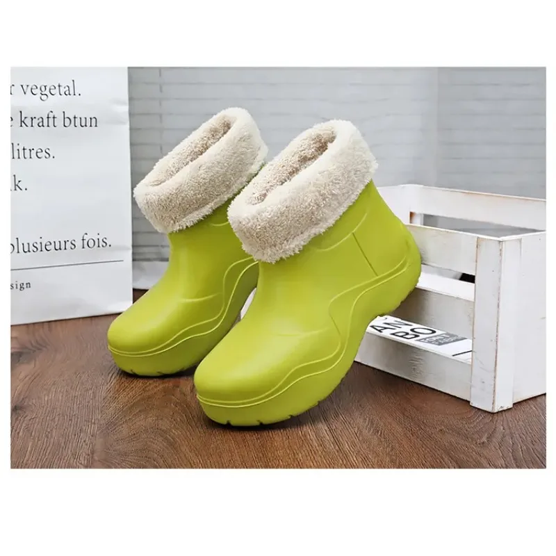 عالية الجودة احذية المطر النساء أحذية نسائية مقاوم للماء الدافئة الفراء المشي منصة أحذية للنساء بوتاس دي أغوا الفقرة Mujer الكبار #4
