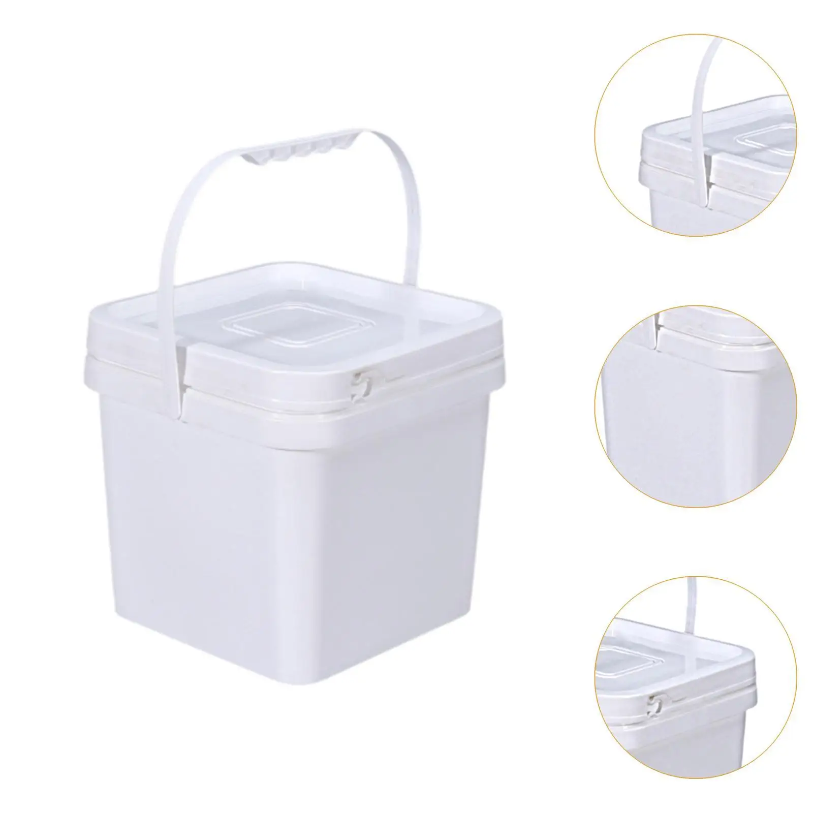 Square Paint Pail Portable Food Storage Bucket for Dorm Room Camping Hotel