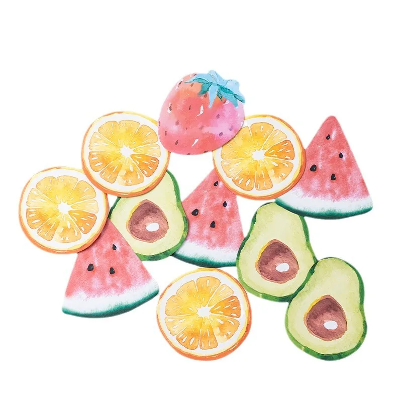 4 pz/lotto Creative Fruit Convenience Sticker N Times Label Sticker Cute and Sticky Girl Message Note Paper