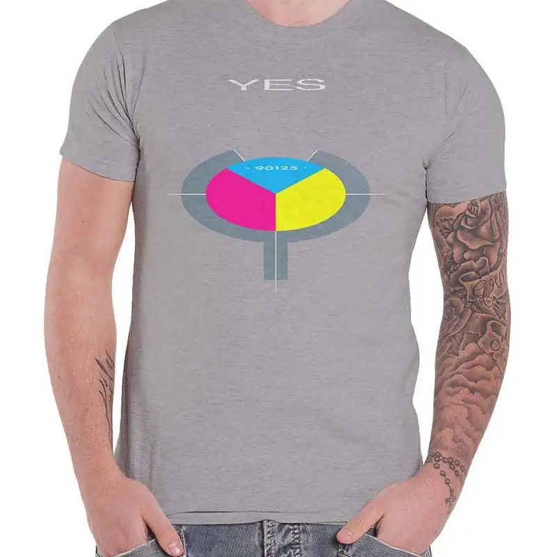 

Футболка Yes 90125, новая официальная мужская серая футболка с логотипом альбома