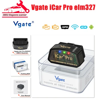 Vgate icar pro elm3327 v2.3 obd 2 obd2 מכונית כלי אבחון wifi 4.0 עבור אנדרואיד/ios bt3.0 עבור סורק רכב odb2