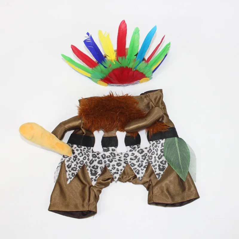 

Dog Costume Funny Stand Up Outfit Feather Headpiece Halloween Christmas Pet Cosplay Adjustable For Small Medium Large Dogs Comfy