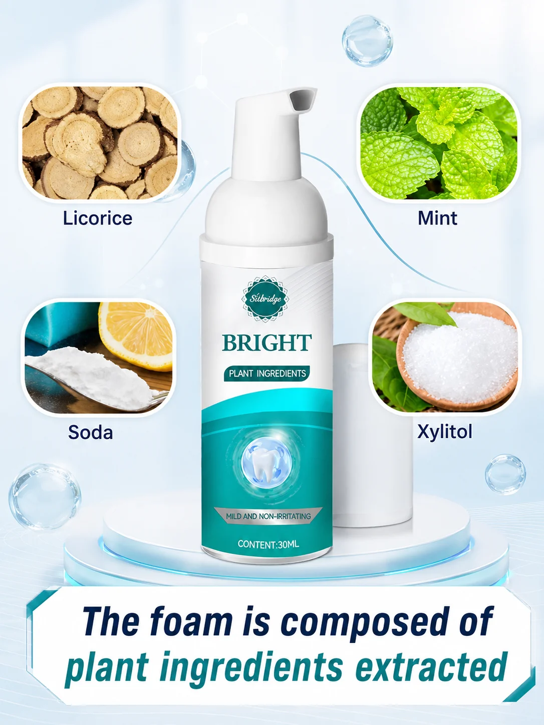 Daily Oral Care Mousse for Tender Looking Gums Plaque Care and Fresh Breath