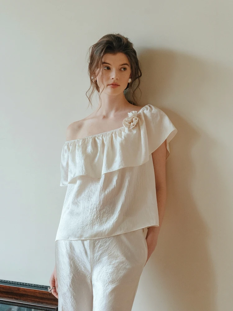 

Летний повседневный топ А-силуэта свободного кроя с квадратным вырезом, украшенный розами, с эластичным подолом, из смесовой ткани (полиэстер/вискоза)