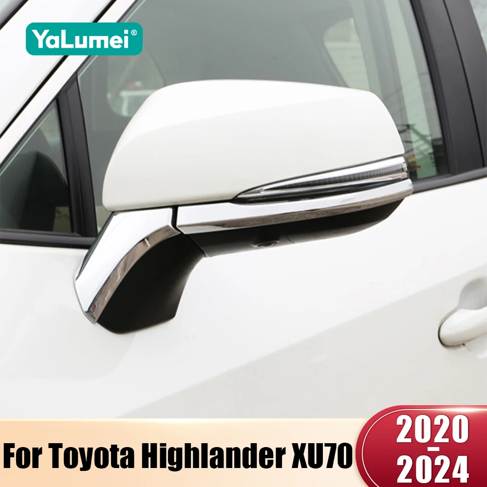 

Для Toyota Highlander XU70 Hybrid 2020 2021 2022 2023 2024 ABS автомобильная боковая дверь зеркало заднего вида крышка молдинг накладка защитная полоса