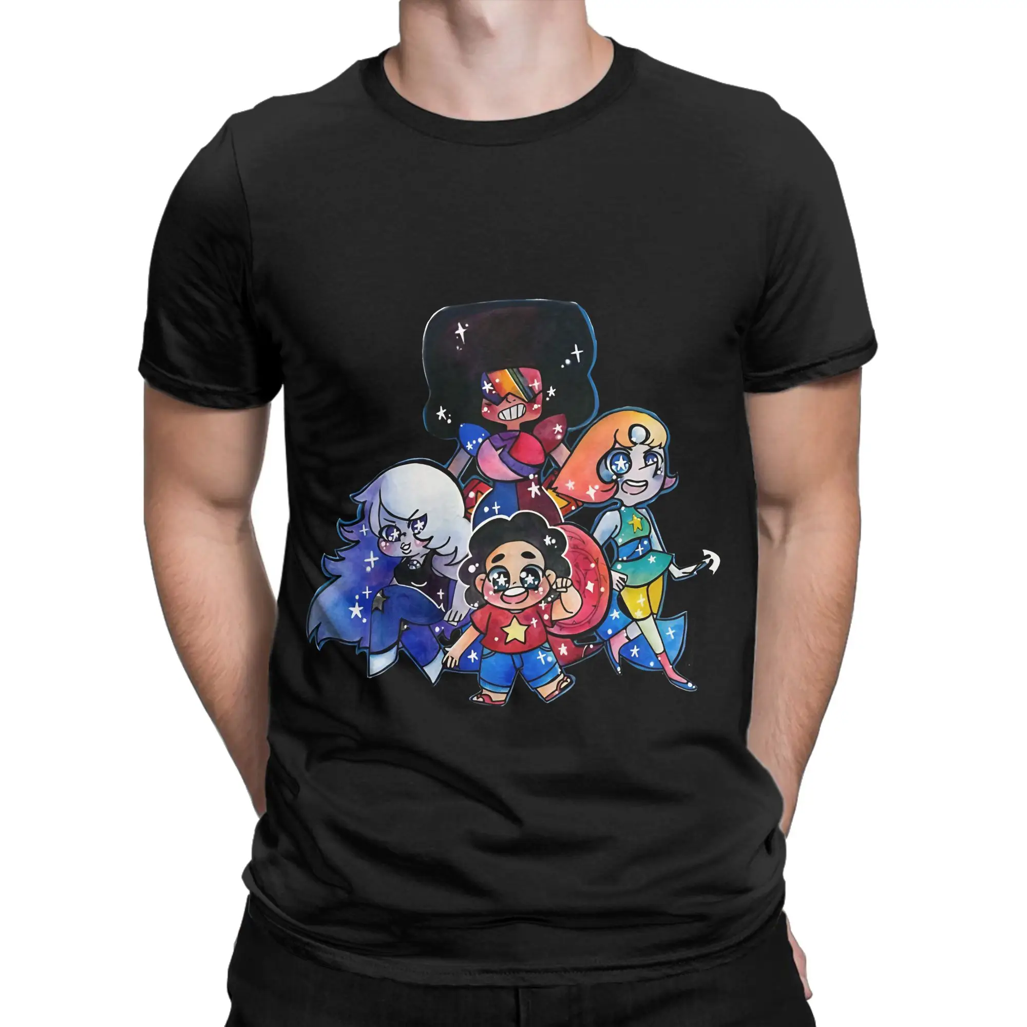 We are the crystal gems Oversized Graphic 100% Cotton T-Shirt Steven Universe Tops Tees For Men