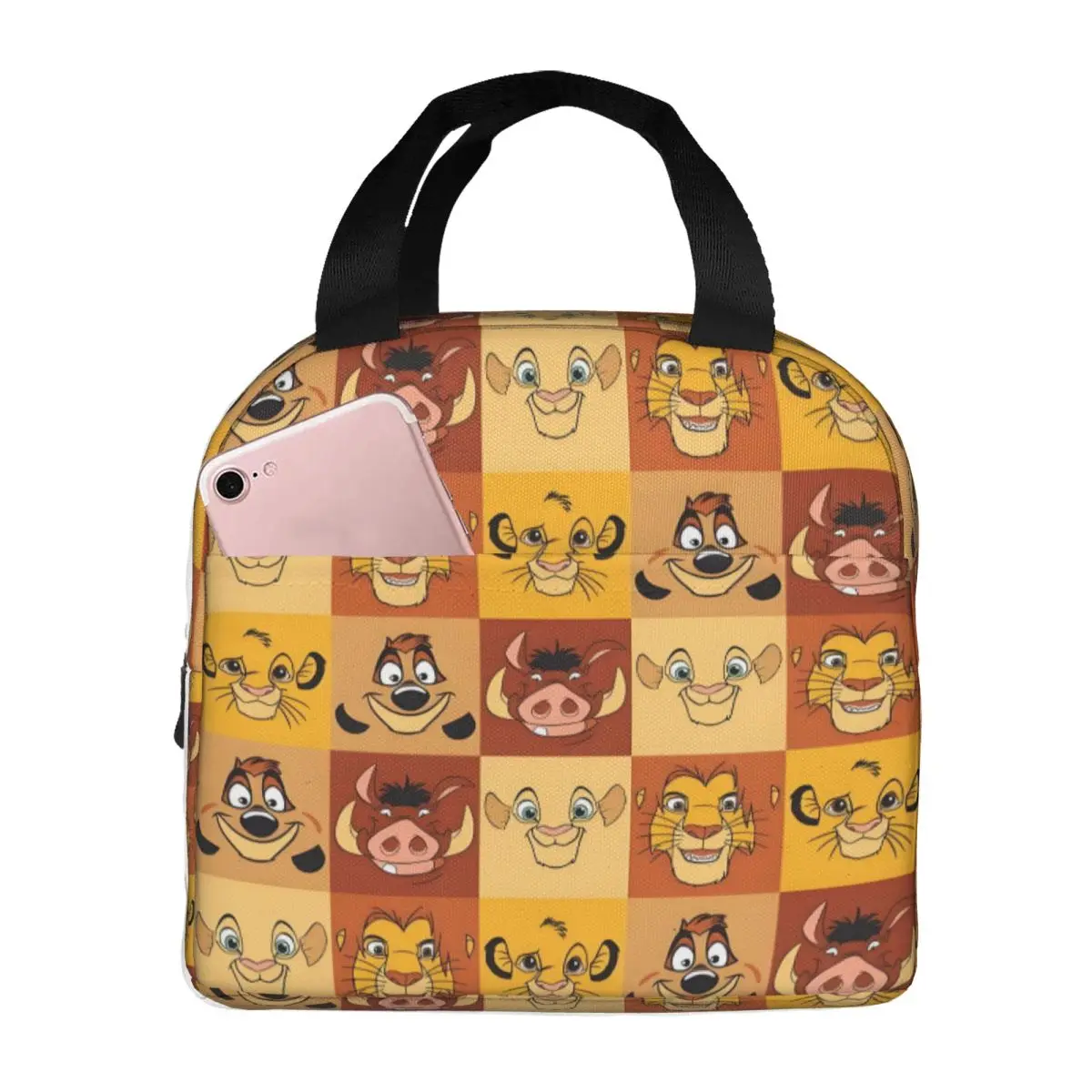 

Термоизолированные сумки для обеда Custom Liones Anime Kinges для женщин, портативные ланч-боксы Hakuna Matata Simba для хранения еды