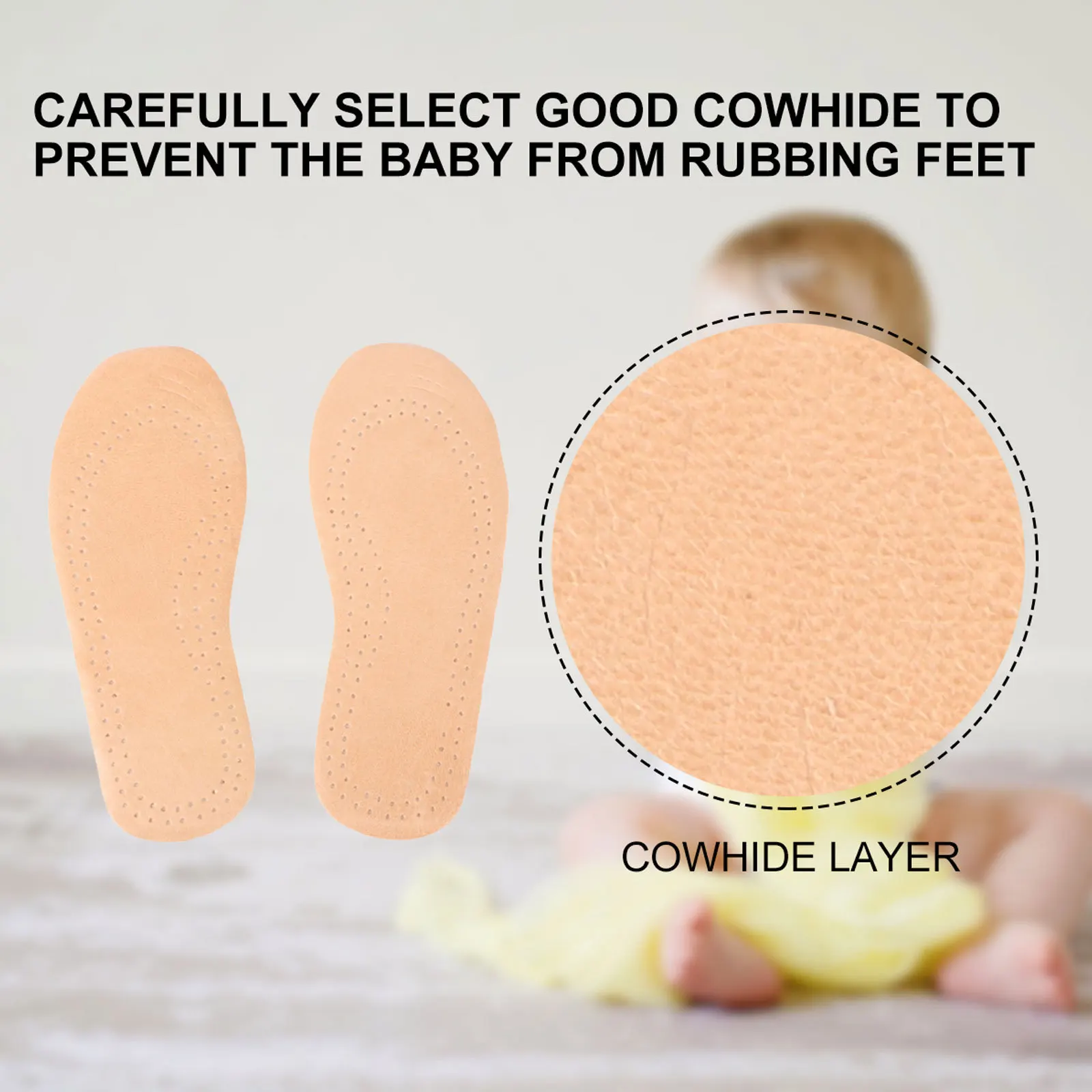 

1Pair Shock Absorption Kids Insoles Cowhide Shoe Cushions for Sports Gym Size L Foot Massaging Pads Children Insoles Pressure