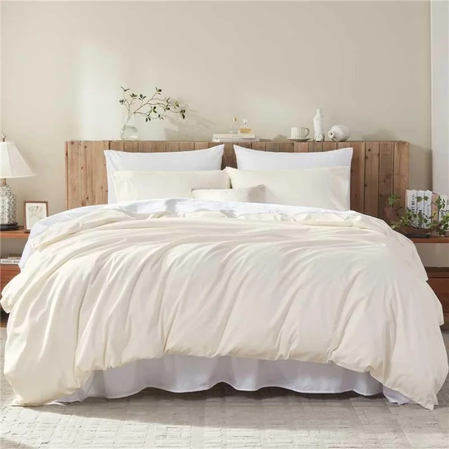 

Cotton Duvet Cover Queen, 100% Egyptian Cotton 1600 Thread Count, Soft, Breathable, Skin-Friendly, Moisture-Wicking Bedding Set