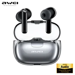 Awei T52pro Bluetooth 5.3 Headphones Wireless Earbuds Colorful Breathing Light Headset In-Ear TWS Gaming Earphone DNS Headset