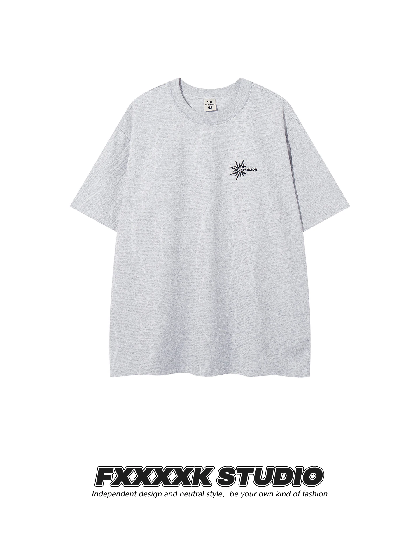 

Оригинальная американская футболка FXK в стиле ретро с вышитыми буквами, летний топ из дышащей хлопково-полиэстеровой смеси