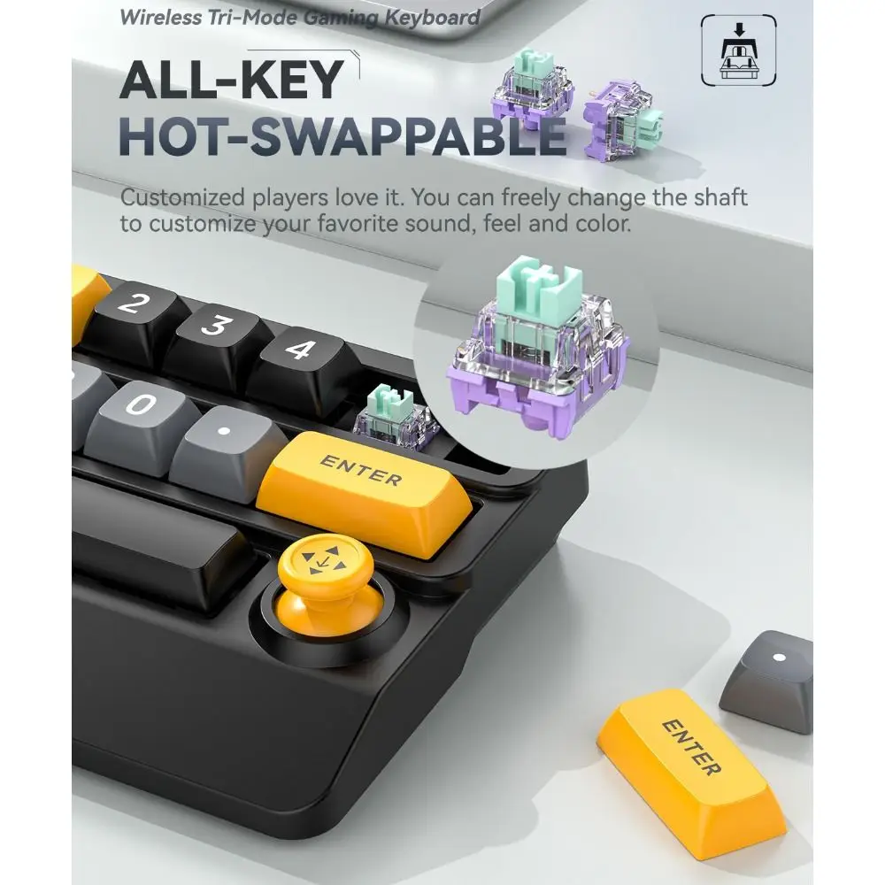 

Programmable Bluetooth Mechanical Keyboard USB Interface Hot Swappable Computer Accessories Numberic Portable