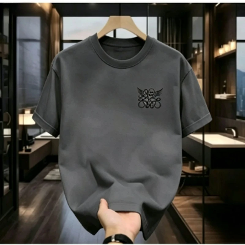 Wholesale Men's Designer T-shirt Breathable Cotton T-shirt 2026 Summer Outdoor Wear High-end Luxury Fashion Trend T-shirt