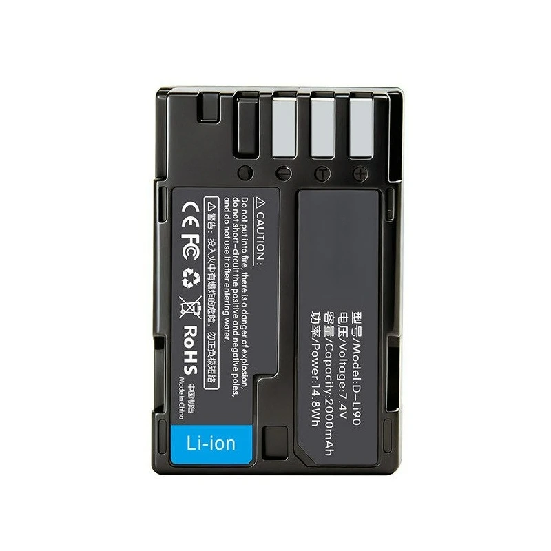 New Replacement Rechargeable Camera Battery 7.4V 2000mAh D-LI90 for Pentax K01 K1 K3 K5 K7 K32 K-52 645Z 645D view 2