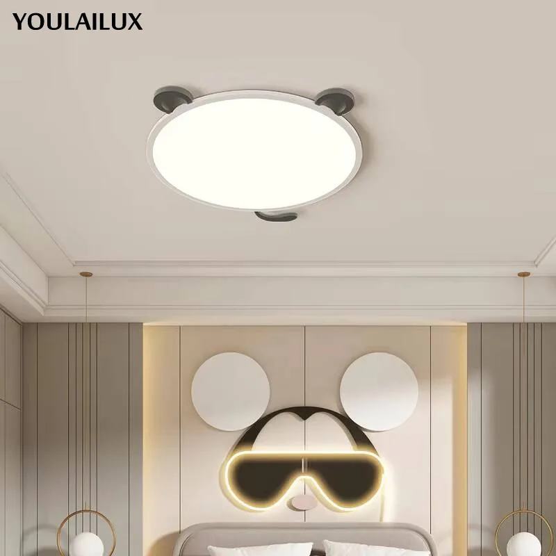 Cartoon Led Ceiling Light Children Room Bedroom Simple Boy Girl Creative Red Panda Ceiling Lamp Modern Home Indoor Lighting Lamp